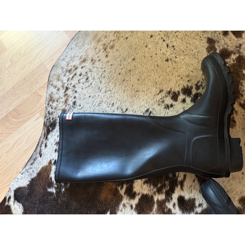 Hunter Original Tall Rain Boots In Black Women Size 9 - Picture 3 of 10